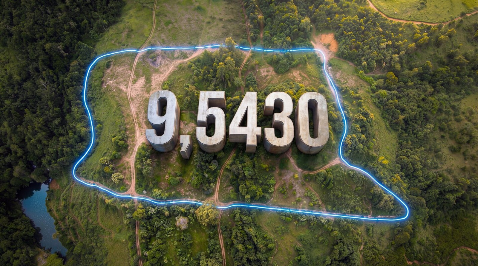 Vista aérea da propriedade de 9,5 hectares em São Roque